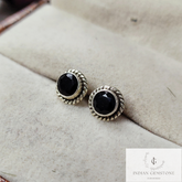 Black Onyx Stud Earring, Handmade Stud, 925 Sterling Silver Earring, Post Stud Earring, Onyx Jewelry, Birthday Gift, Jewelry For Woman